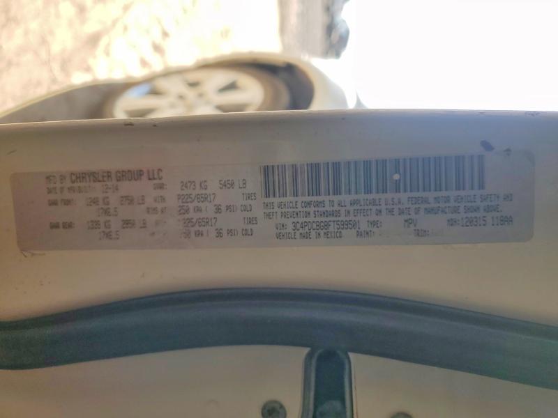 2015 Dodge Journey მანქანა იყიდება აუქციონზე, vin: 3C4PDCBG8FT599501, აუქციონის ნომერი: 67378796