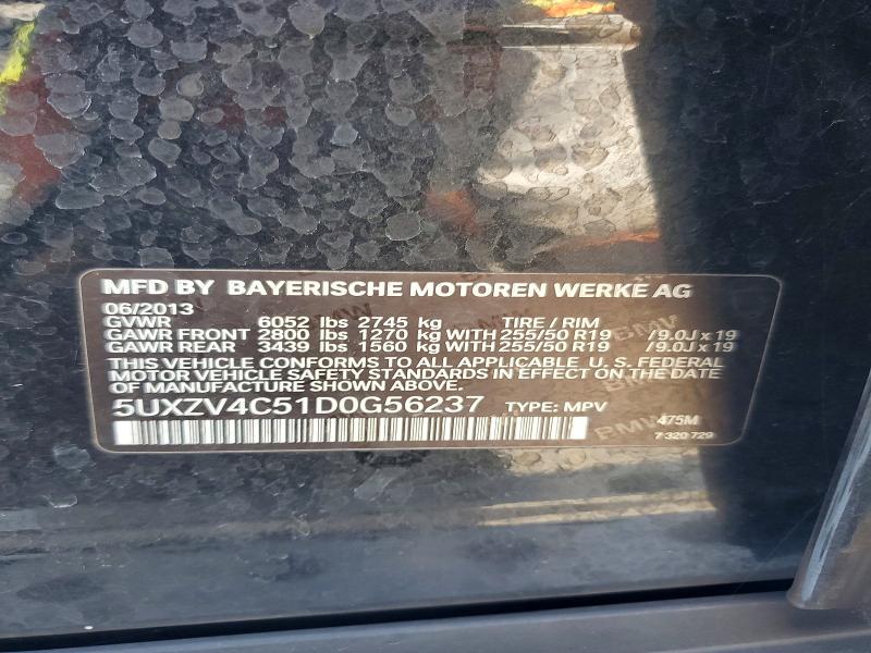Aukcja sprzedaży 2013 Bmw X5, vin: 5UXZV4C51D0G56237, numer aukcji: 67728796