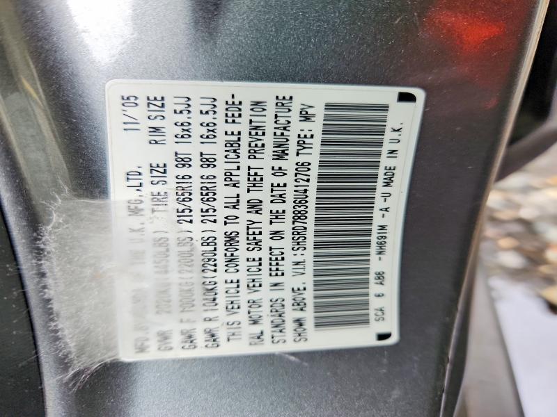 Aukcja sprzedaży 2006 Honda Cr-v, vin: SHSRD78836U412706, numer aukcji: 70139276