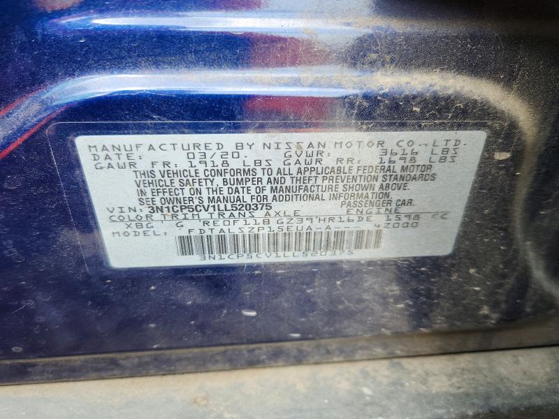 Auction sale of the 2020 Nissan Kicks, vin: 3N1CP5CV1LL520375, lot number: 70173866