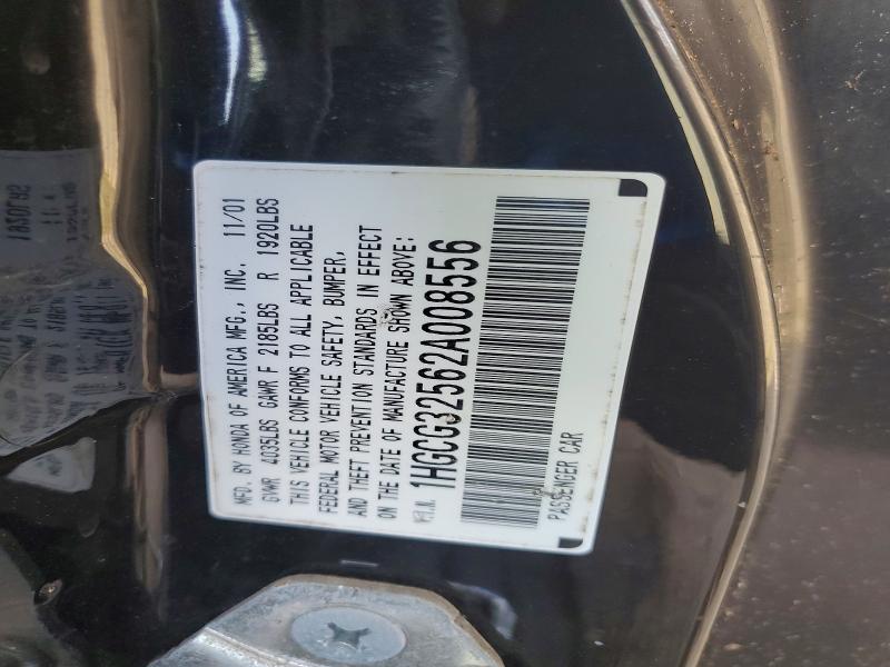Aukcja sprzedaży 2002 Honda Accord, vin: 1HGCG32562A008556, numer aukcji: 68694796