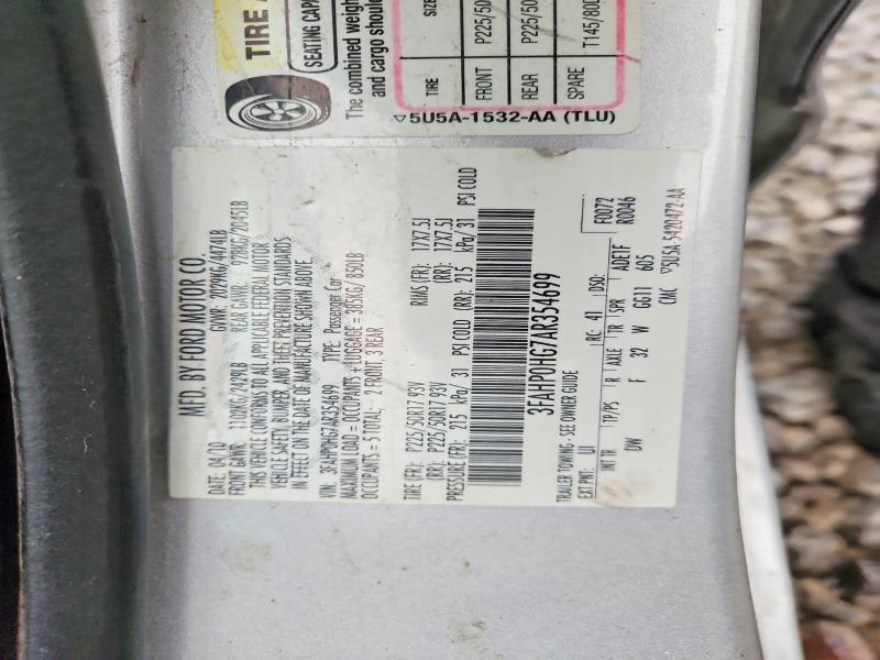 68003526 :رقم المزاد ، 3FAHP0HG7AR354699 vin ، 2010 Ford Fusion مزاد بيع