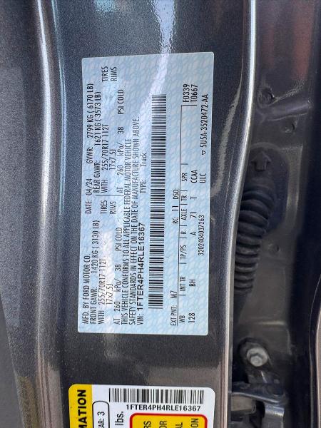 2024 Ford Ranger მანქანა იყიდება აუქციონზე, vin: 1FTER4PH4RLE16367, აუქციონის ნომერი: 68299886