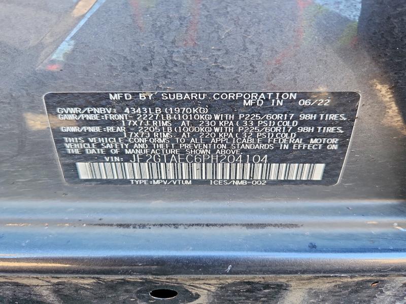 69302636 :رقم المزاد ، JF2GTAEC6PH204104 vin ، 2023 Subaru Crosstrek مزاد بيع