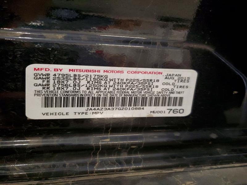 68940826 :رقم المزاد ، JA4AZ3A37GZ010884 vin ، 2016 Mitsubishi Outlander مزاد بيع