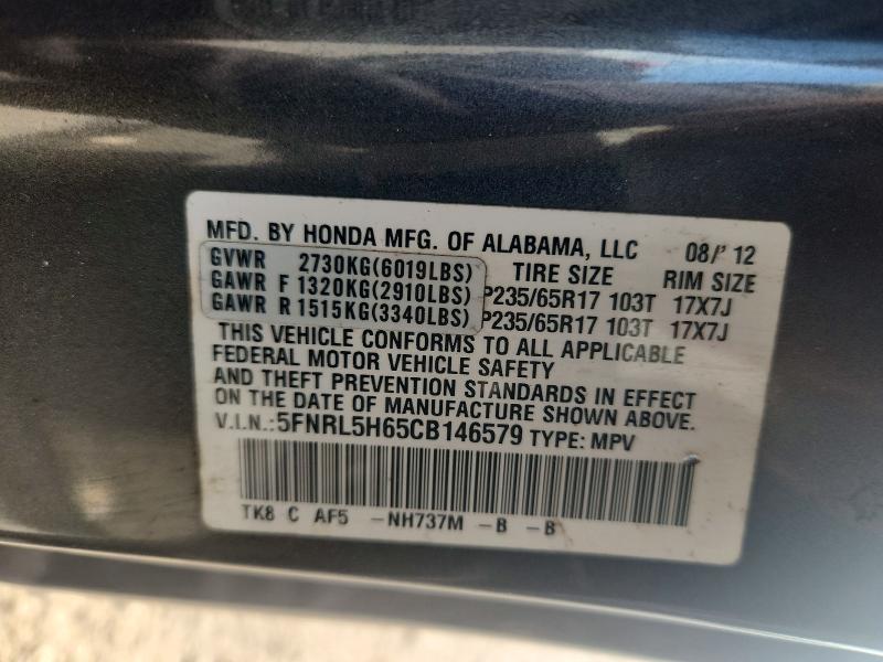 Aukcja sprzedaży 2012 Honda Odyssey, vin: 5FNRL5H65CB146579, numer aukcji: 70668556