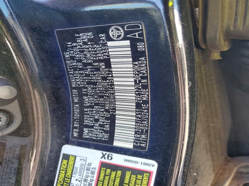 70517936 :رقم المزاد ، 2T1BURHE8EC158472 vin ، 2014 Toyota Corolla مزاد بيع