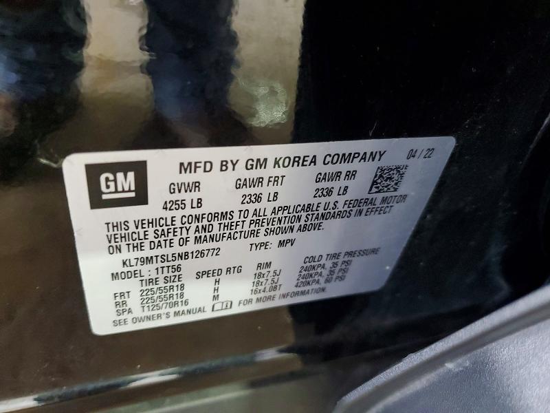 Aukcja sprzedaży 2022 Chevrolet Trailblazer, vin: KL79MTSL5NB126772, numer aukcji: 68286846