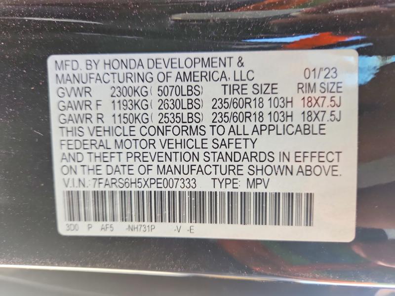 Продаж на аукціоні авто 2023 Honda Cr-v, vin: 7FARS6H5XPE007333, номер лоту: 70636606