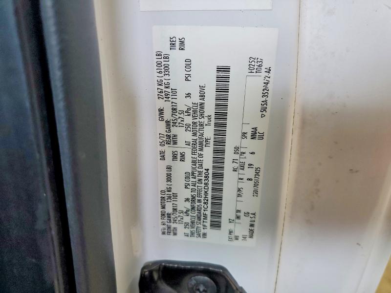2017 Ford F150 მანქანა იყიდება აუქციონზე, vin: 1FTMF1C82HKD83804, აუქციონის ნომერი: 70372466
