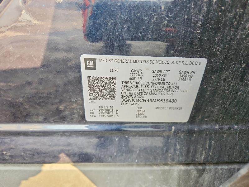 2021 Chevrolet Blazer მანქანა იყიდება აუქციონზე, vin: 3GNKBCR49MS518480, აუქციონის ნომერი: 67839976