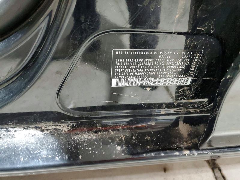 67440986 :رقم المزاد ، 3VWPL7AJ2CM710182 vin ، 2012 Volkswagen Jetta مزاد بيع