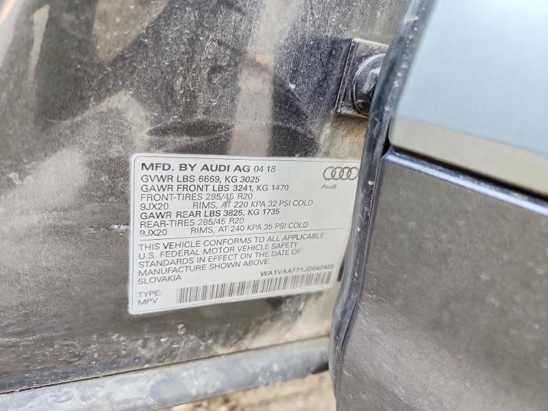 Aukcja sprzedaży 2018 Audi Q7, vin: WA1VAAF71JD042422, numer aukcji: 67508086