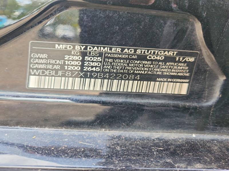 Продаж на аукціоні авто 2009 Mercedes-benz E, vin: WDBUF87X19B422084, номер лоту: 70517426