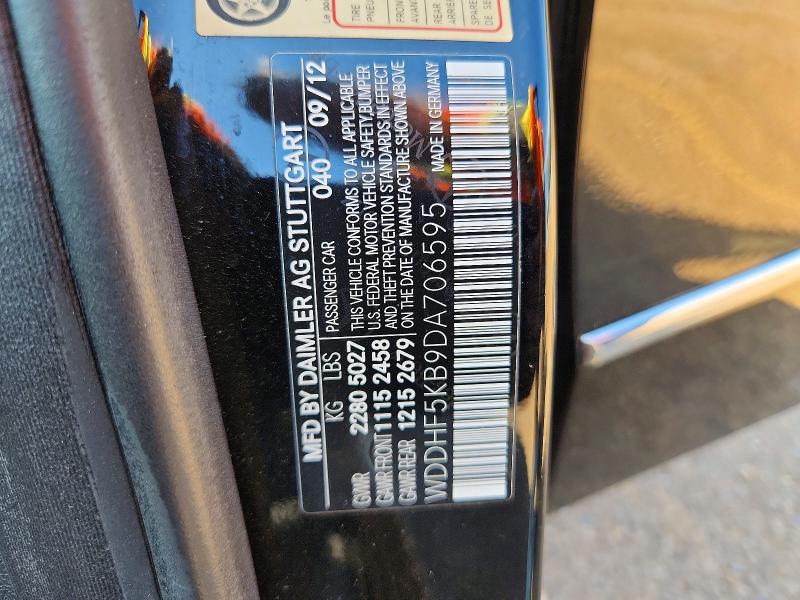 Aukcja sprzedaży 2013 Mercedes-benz E, vin: WDDHF5KB9DA706595, numer aukcji: 70656696