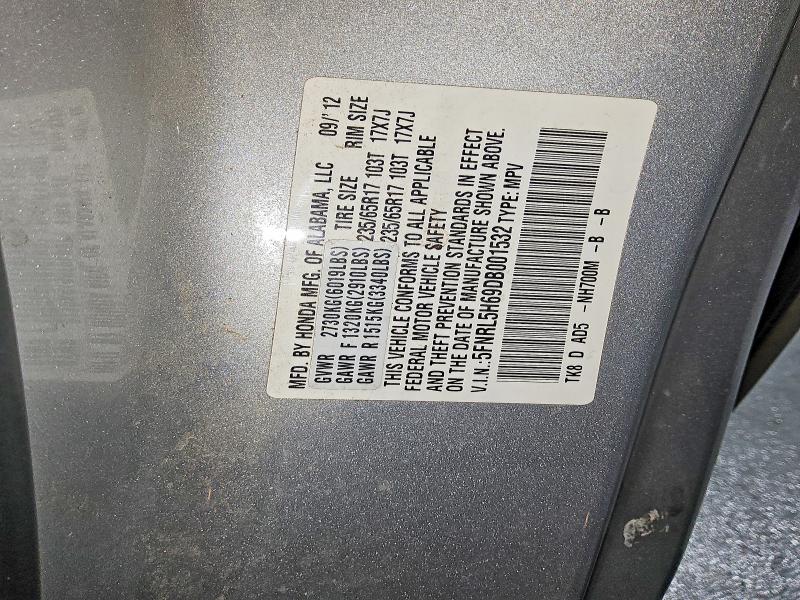Продажа на аукционе авто 2013 Honda Odyssey, vin: 5FNRL5H69DB001532, номер лота: 69607216