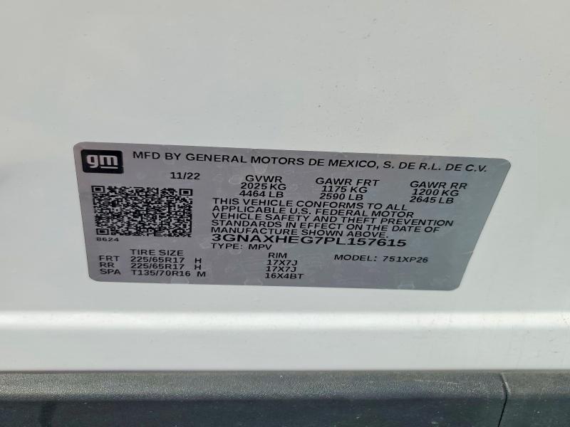 70268016 :رقم المزاد ، 3GNAXHEG7PL157615 vin ، 2023 Chevrolet Equinox مزاد بيع