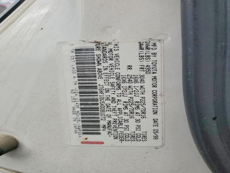 Продаж на аукціоні авто 1999 Lexus Rx, vin: JT6HF10U5X0081072, номер лоту: 68296956