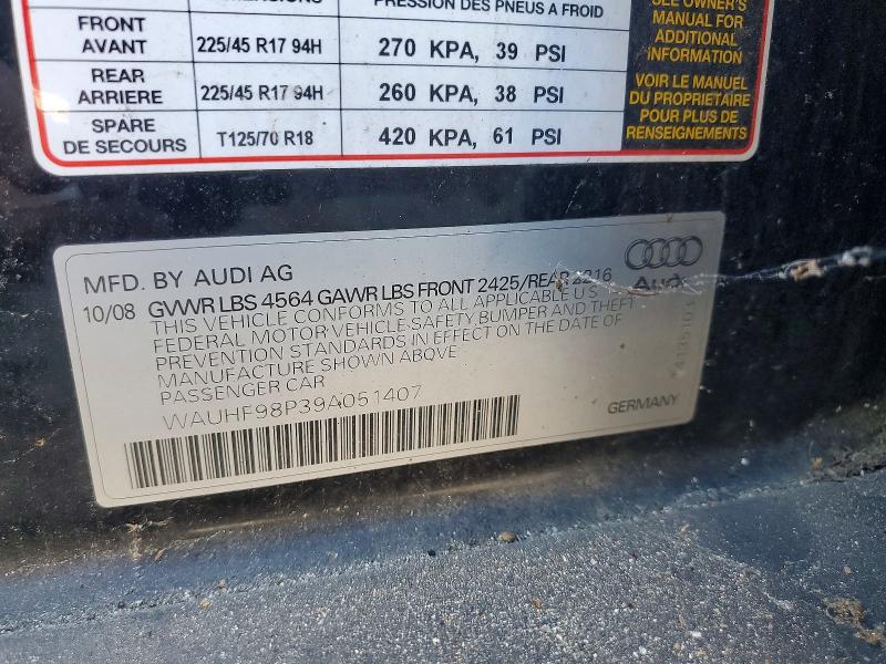Aukcja sprzedaży 2009 Audi A3, vin: WAUHF98P39A051407, numer aukcji: 68806106