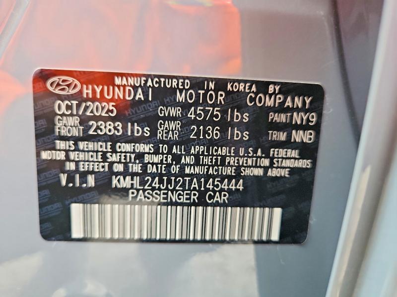 Aukcja sprzedaży 2026 Hyundai Sonata Hybrid, vin: KMHL24JJ2TA145444, numer aukcji: 68749676