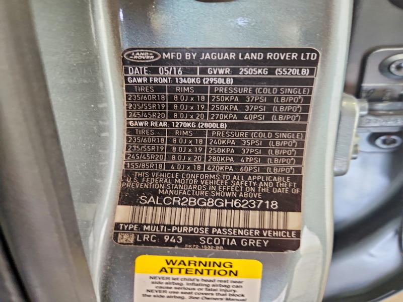 Продаж на аукціоні авто 2016 Land Rover Discovery Sport, vin: SALCR2BG8GH623718, номер лоту: 68647816