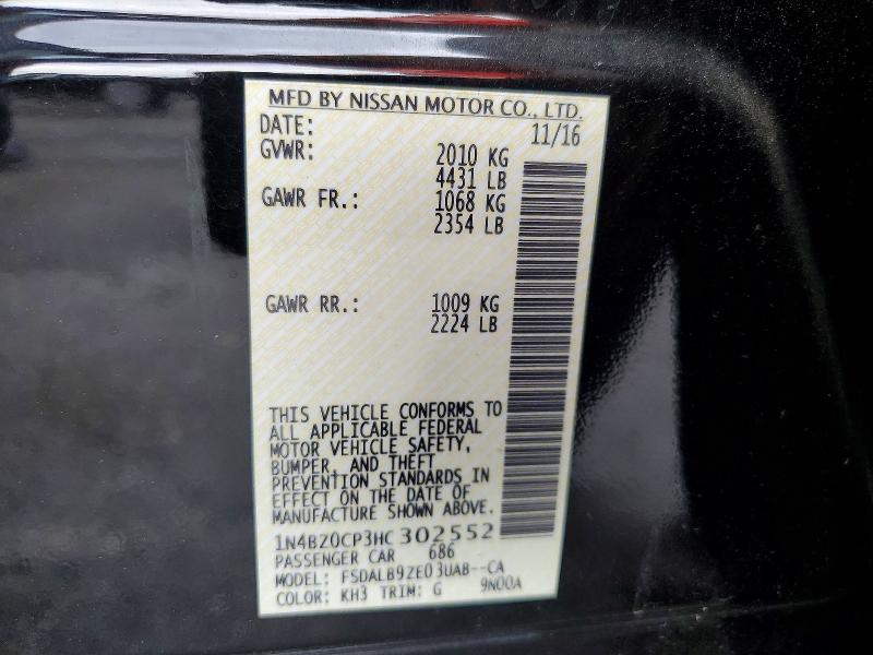 Aukcja sprzedaży 2017 Nissan Leaf, vin: 1N4BZ0CP3HC302552, numer aukcji: 67739866