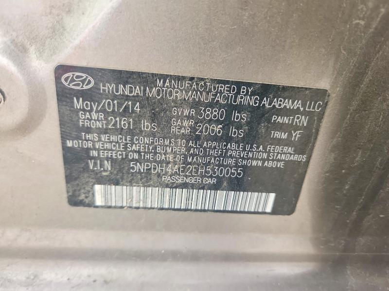 Продаж на аукціоні авто 2014 Hyundai Elantra, vin: 5NPDH4AE2EH530055, номер лоту: 70324866