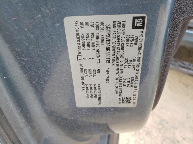 Aukcja sprzedaży 2011 Gmc Sierra, vin: 3GTP2VE34BG380175, numer aukcji: 67030146