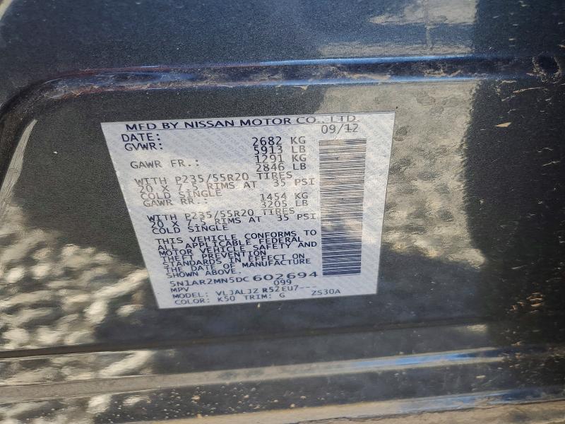 70366626 :رقم المزاد ، 5N1AR2MN5DC602694 vin ، 2013 Nissan Pathfinder مزاد بيع