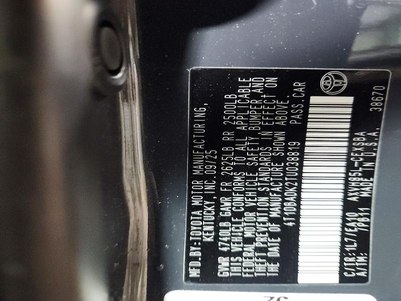 67475376 :رقم المزاد ، 4T1DBADK2TU038819 vin ، 2026 Toyota Camry مزاد بيع