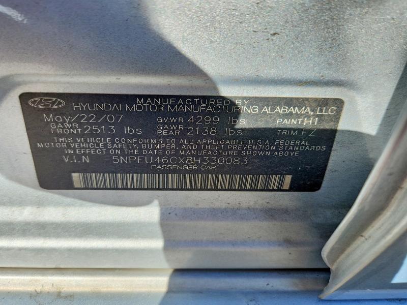 70011096 :رقم المزاد ، 5NPEU46CX8H330083 vin ، 2008 Hyundai Sonata مزاد بيع