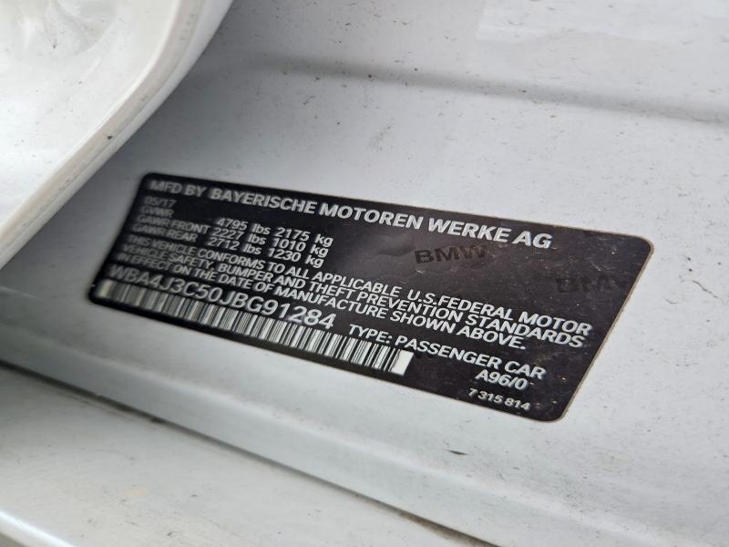2018 Bmw 430xi მანქანა იყიდება აუქციონზე, vin: WBA4J3C50JBG91284, აუქციონის ნომერი: 70306586