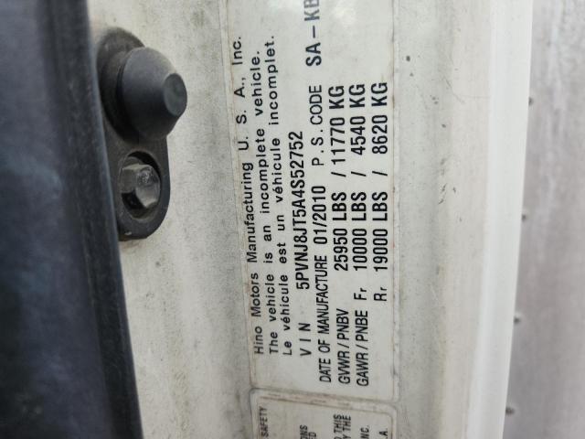 Продаж на аукціоні авто 2010 Hino 258/268, vin: 5PVNJ8JT5A4S52752, номер лоту: 67155446