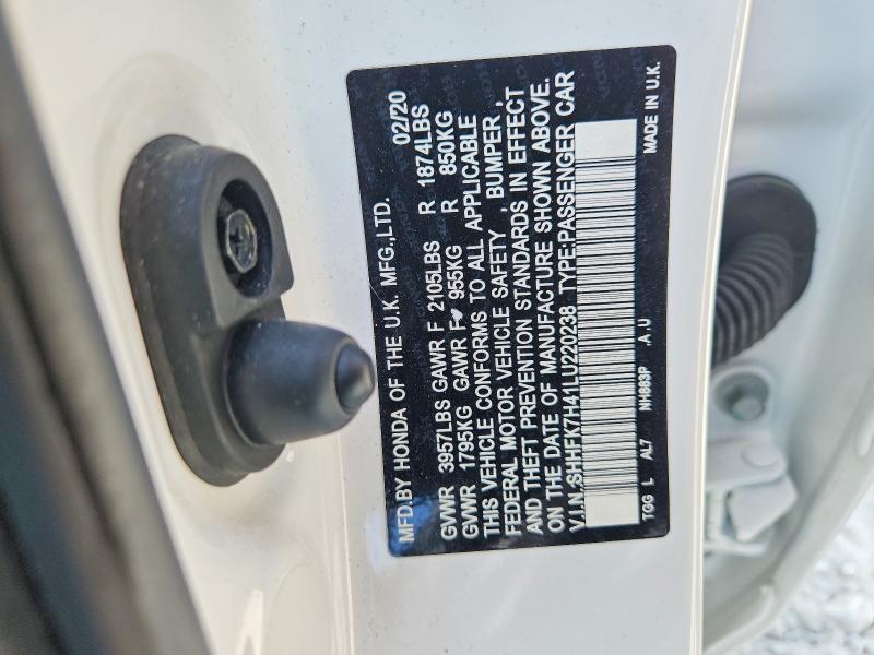Aukcja sprzedaży 2020 Honda Civic, vin: SHHFK7H41LU220238, numer aukcji: 67708626
