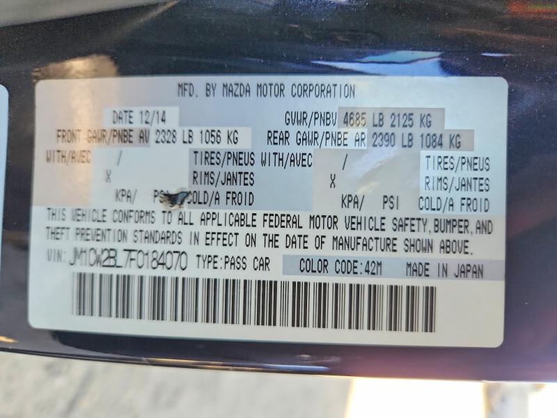 69156076 :رقم المزاد ، JM1CW2BL7F0184070 vin ، 2015 Mazda 5 مزاد بيع