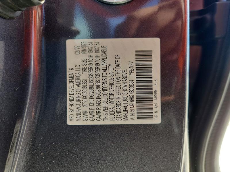 2022 Honda Odyssey მანქანა იყიდება აუქციონზე, vin: 5FNRL6H87NB058384, აუქციონის ნომერი: 68998456