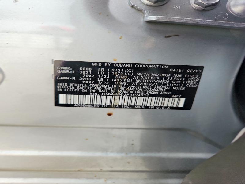 Продаж на аукціоні авто 2023 Subaru Ascent, vin: 4S4WMAWD2P3424914, номер лоту: 67813986