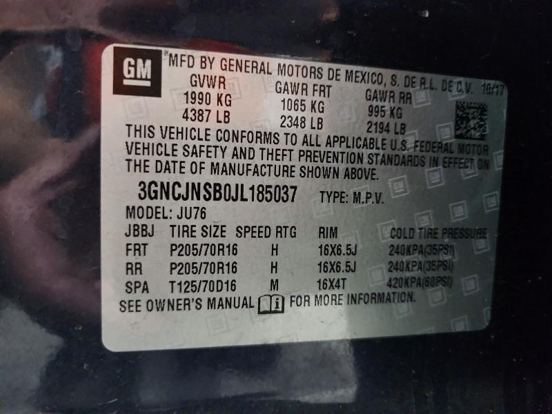 Продажа на аукционе авто 2018 Chevrolet Trax, vin: 3GNCJNSB0JL185037, номер лота: 67982996