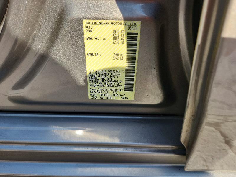 2013 Nissan Altima მანქანა იყიდება აუქციონზე, vin: 1N4AL3AP2DC900692, აუქციონის ნომერი: 69519596