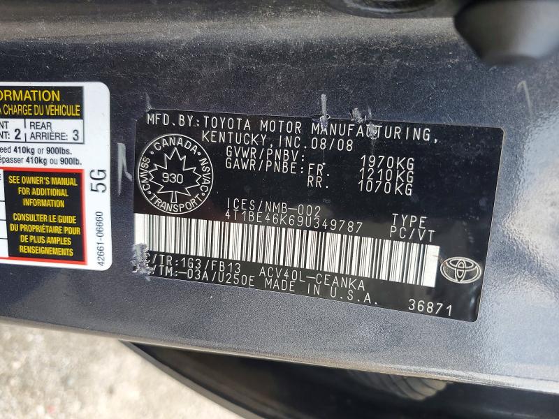 Aukcja sprzedaży 2009 Toyota Camry, vin: 4T1BE46K69U349787, numer aukcji: 65714856
