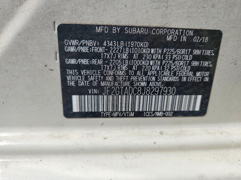 Продажа на аукционе авто 2018 Subaru Crosstrek, vin: JF2GTADC8J8297930, номер лота: 67747376