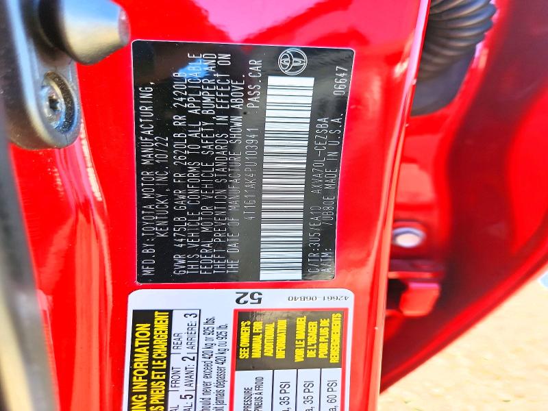 69352166 :رقم المزاد ، 4T1G11AK4PU103941 vin ، 2023 Toyota Camry مزاد بيع