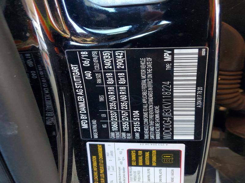 68720116 :رقم المزاد ، WDC0G4JB3KV118224 vin ، 2019 Mercedes-benz Glc مزاد بيع