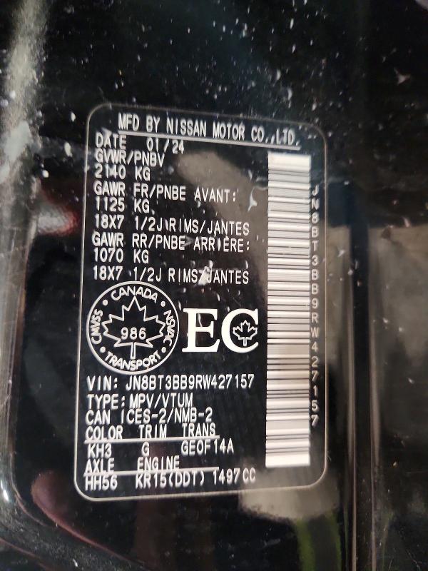 68657576 :رقم المزاد ، JN8BT3BB9RW427157 vin ، 2024 Nissan Rogue مزاد بيع