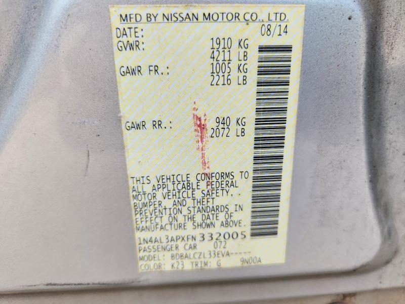 Продаж на аукціоні авто 2015 Nissan Altima, vin: 1N4AL3APXFN332005, номер лоту: 69506906