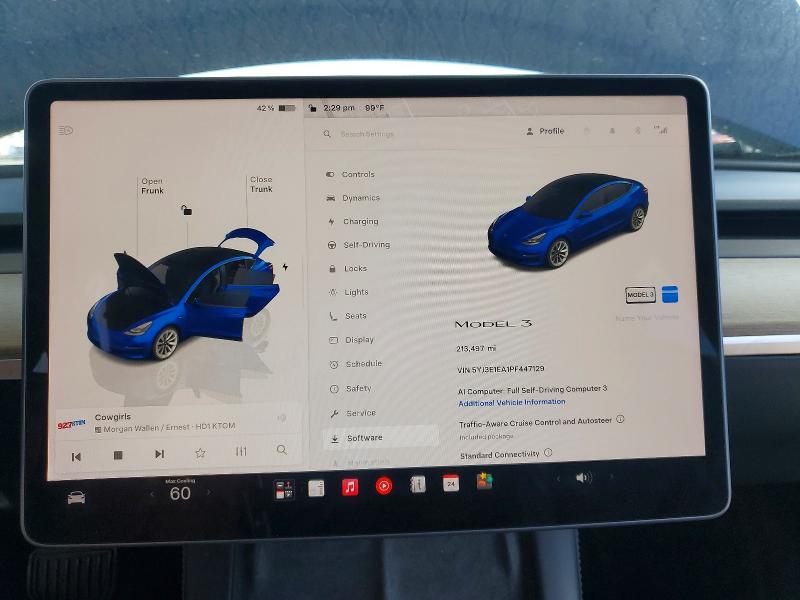 2023 Tesla Model 3 მანქანა იყიდება აუქციონზე, vin: 5YJ3E1EA1PF447129, აუქციონის ნომერი: 70507876