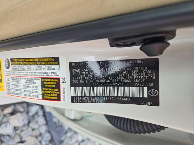 Продаж на аукціоні авто 2007 Toyota Avalon, vin: 4T1BK36B67U249138, номер лоту: 70422646