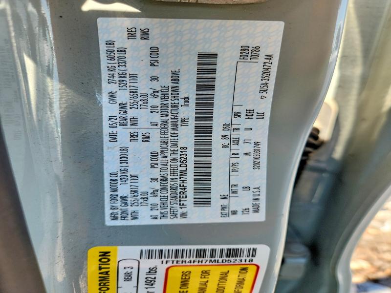 67470096 :رقم المزاد ، 1FTER4FH7MLD52318 vin ، 2021 Ford Ranger مزاد بيع