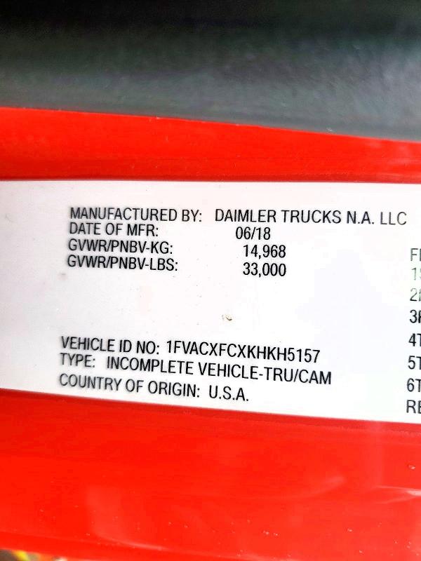 69573006 :رقم المزاد ، 1FVACXFCXKHKH5157 vin ، 2019 Freightliner M2 مزاد بيع