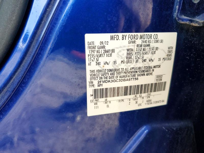 Продажа на аукционе авто 2013 Ford Edge, vin: 2FMDK3GC3DBA97756, номер лота: 67208136